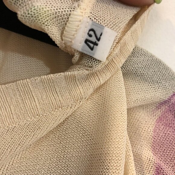 Liviana Conti Womens Abstract Print Long-Sleeve Sheer Sweater Top Size M READ - Picture 3 of 9